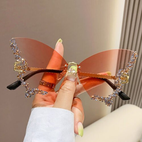 Glam Butterfly Rhinestone Sunglasses - Image 3