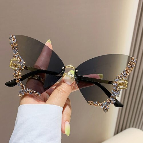 Glam Butterfly Rhinestone Sunglasses - Image 8