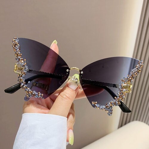 Glam Butterfly Rhinestone Sunglasses - Image 5