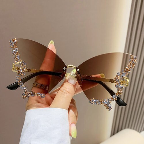 Glam Butterfly Rhinestone Sunglasses - Image 6