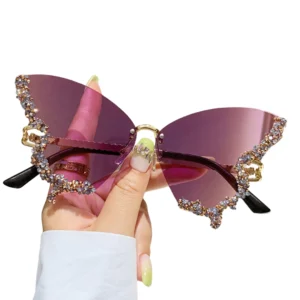 Glam Butterfly Rhinestone Sunglasses