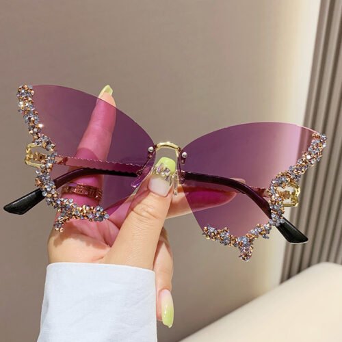 Glam Butterfly Rhinestone Sunglasses - Image 4