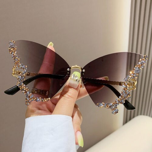 Glam Butterfly Rhinestone Sunglasses - Image 7